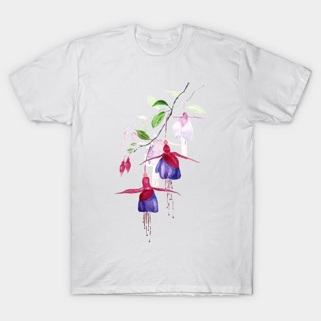 purple red fuchsia flower T-Shirt by colorandcolor